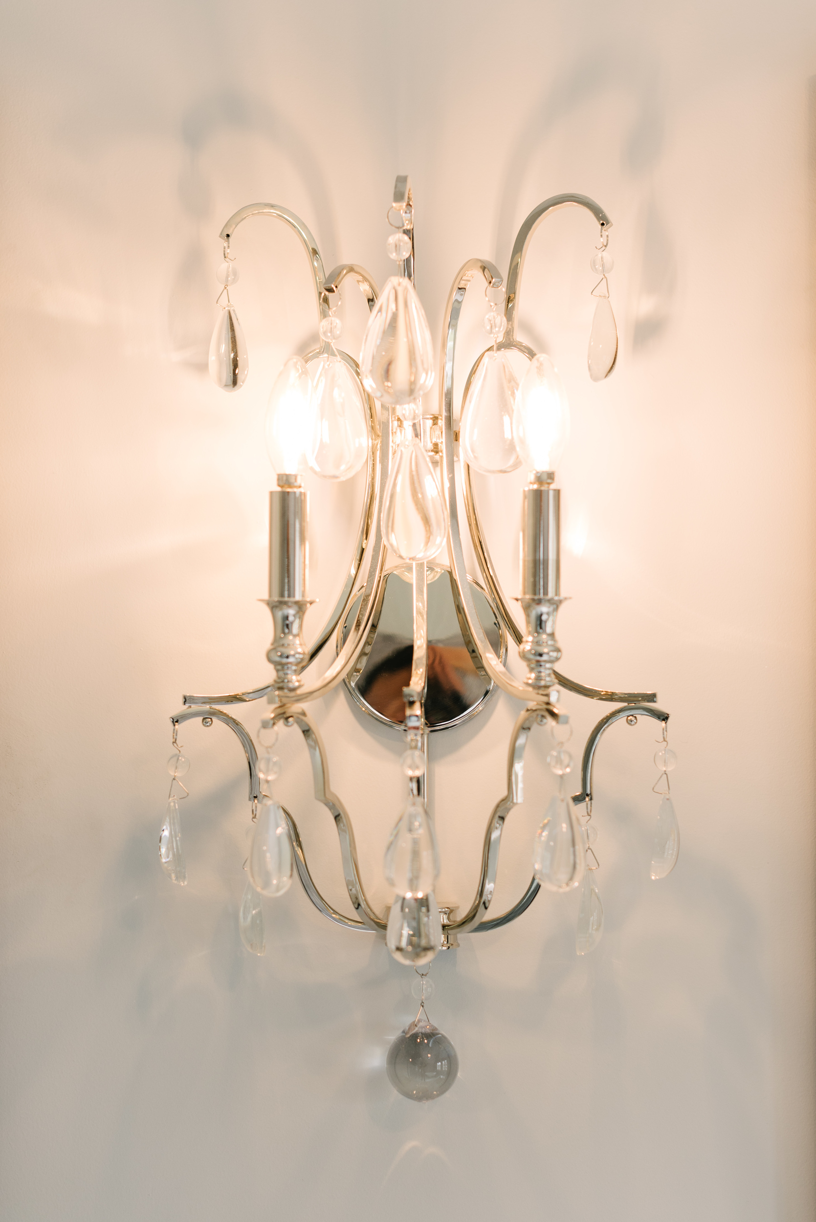 silver accent lighting with crystal