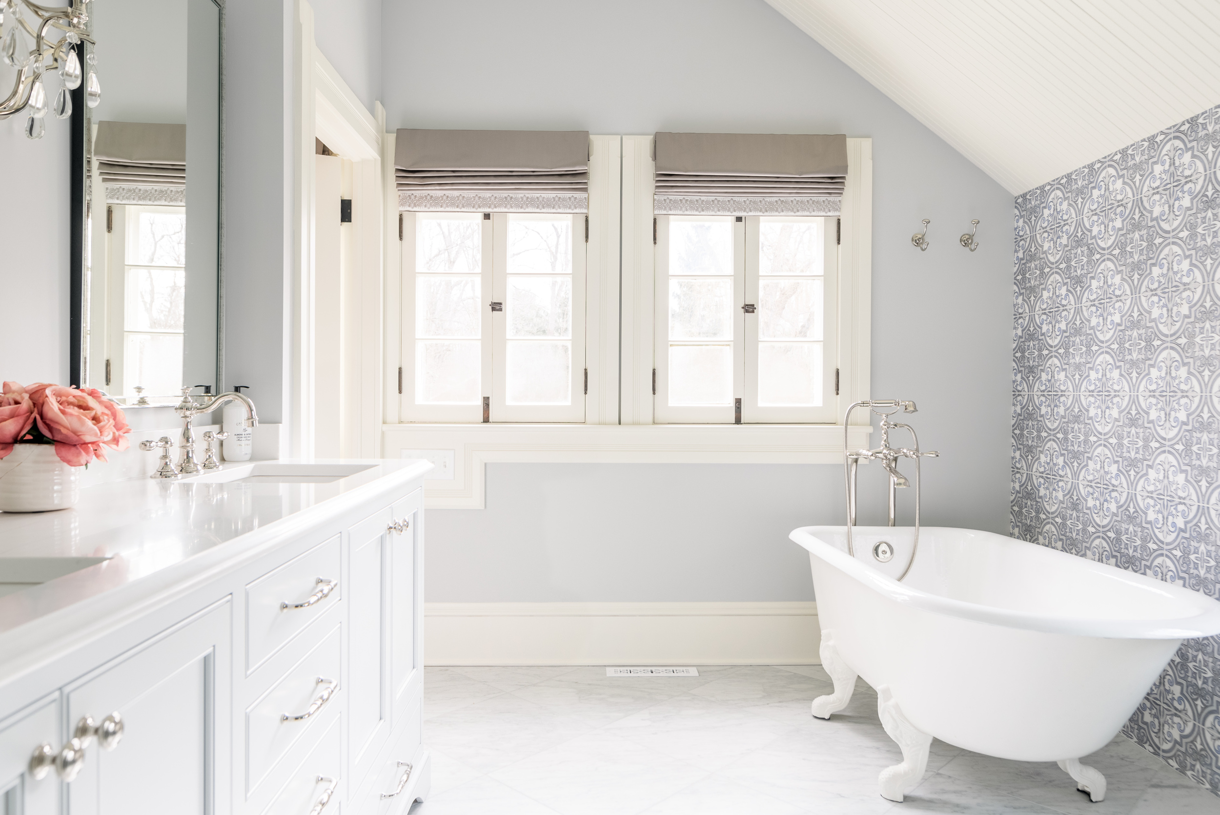 master bathroom with clawfoot tub