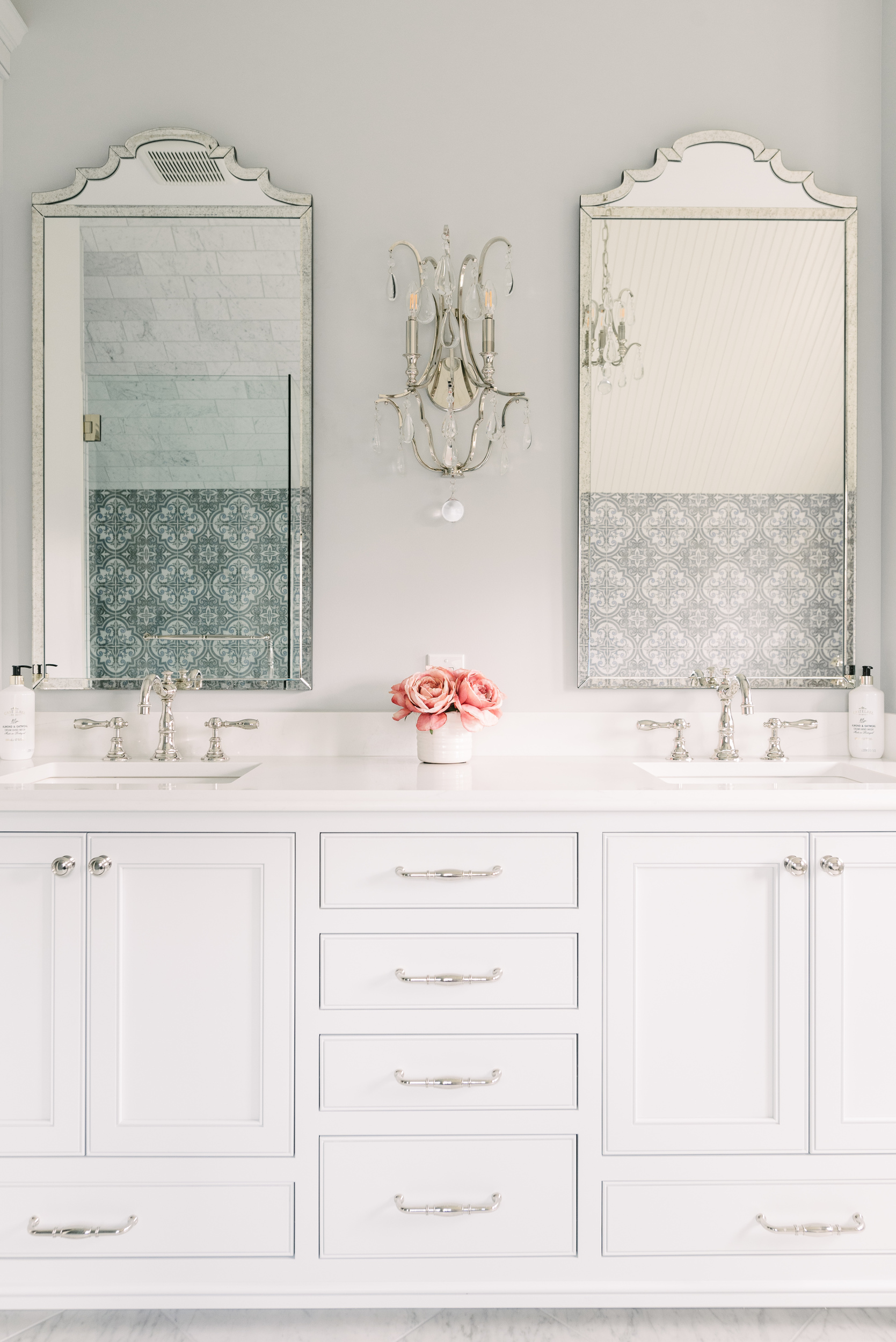 Victorian master bathroom double vanity