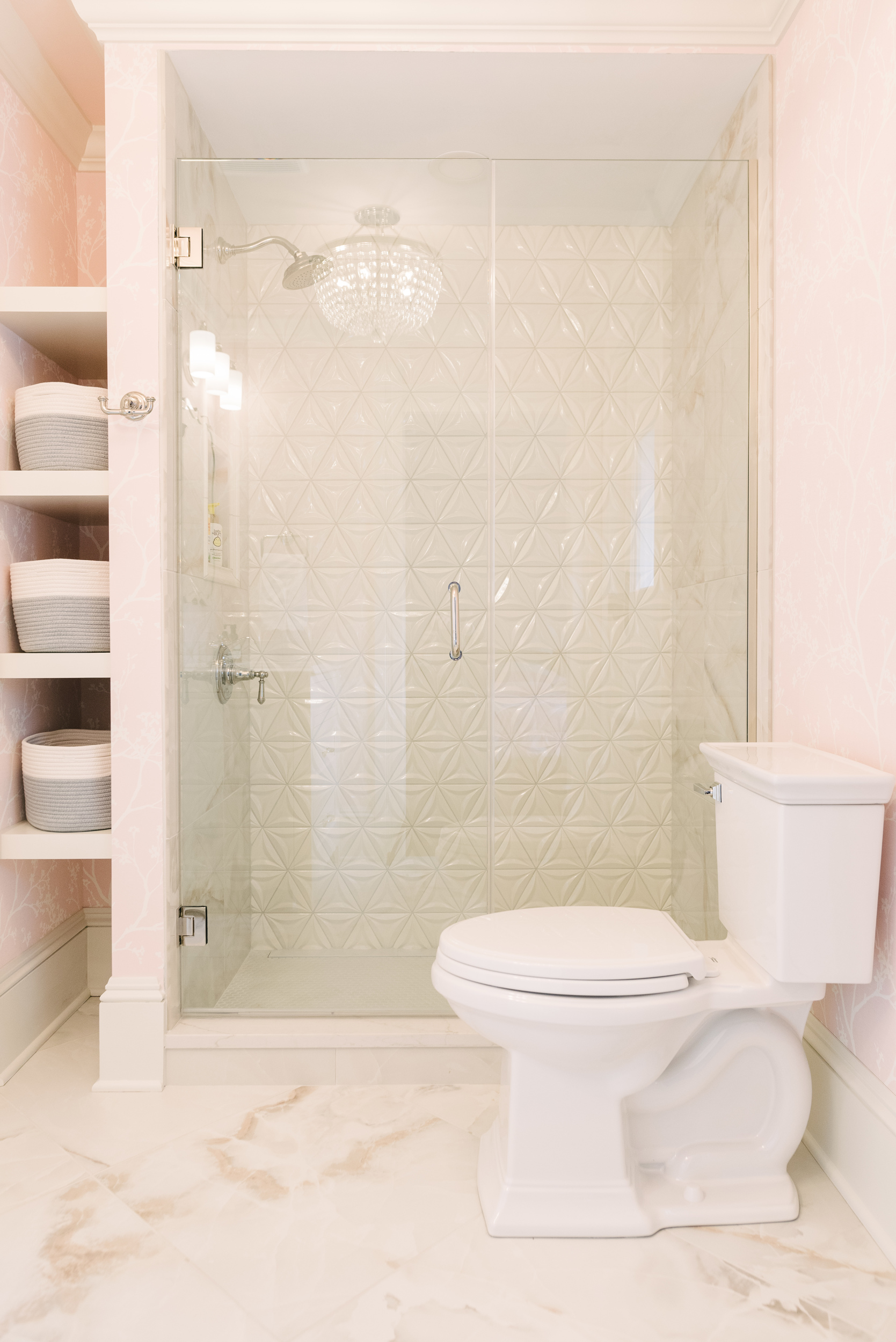 walk in tiled shower